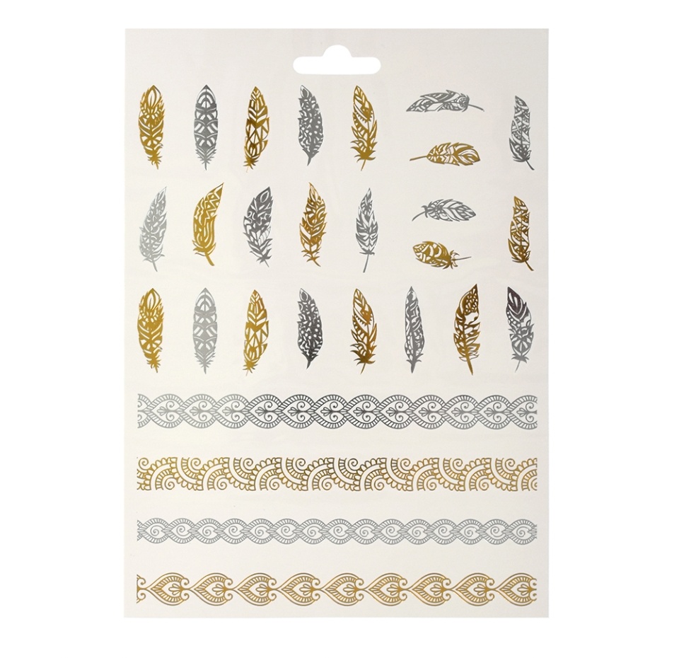 

Наклейки для украшения яиц «Пёрышки» переводные фольгированные, Marmiton, 1 лист 15x21 см