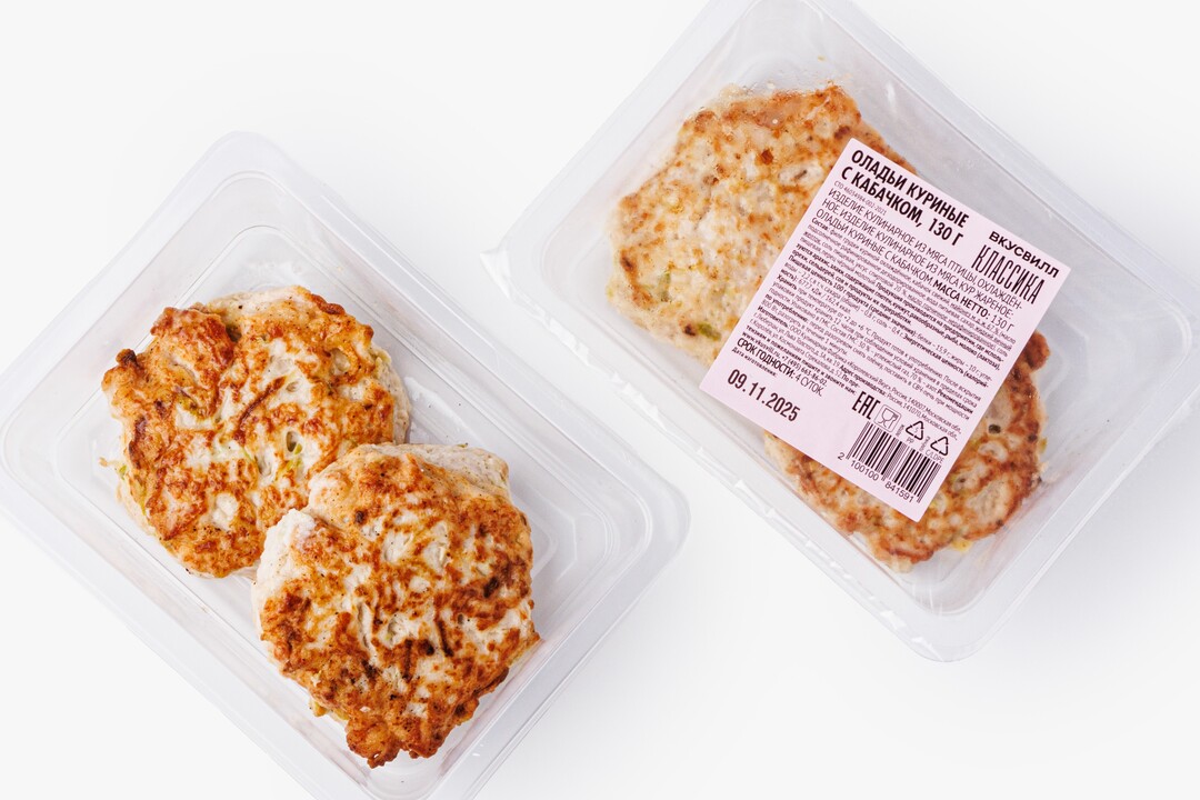 

Оладьи куриные с кабачком, 130 г