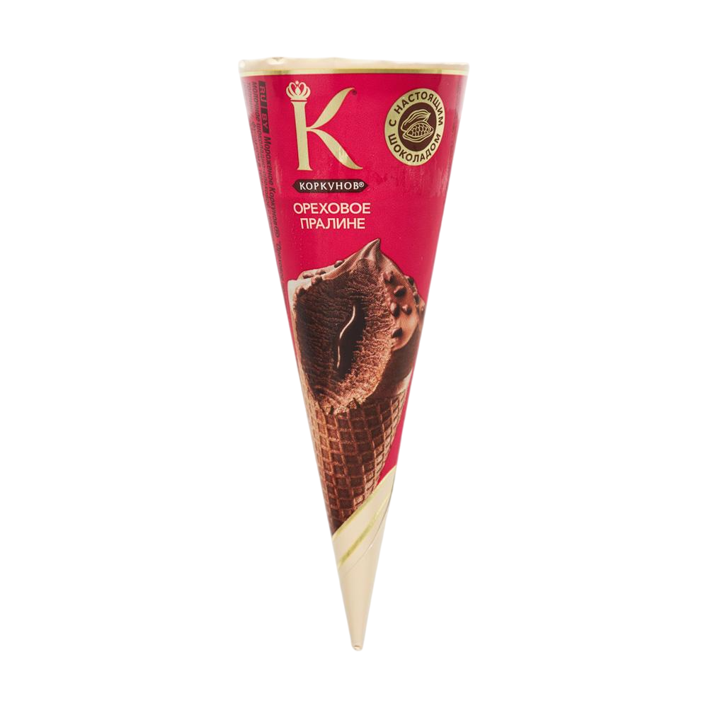 

Мороженое Коркунов Ореховое пралине рожок 68 г