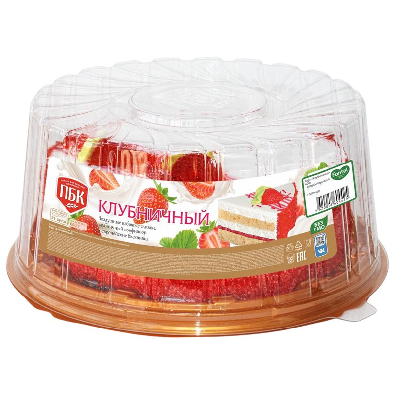 

Торт Первая бисквитная компания Клубничный 600 г