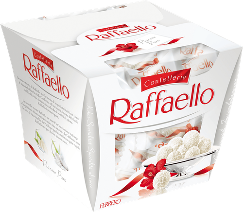 

Конфеты Raffaello с цельным миндальным орехом в кокосовой обсыпке 150 г дизайн в ассортименте