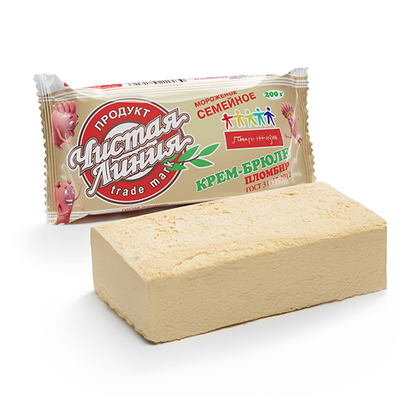 

Мороженое Чистая Линия Семейное пломбир крем-брюле 200 г