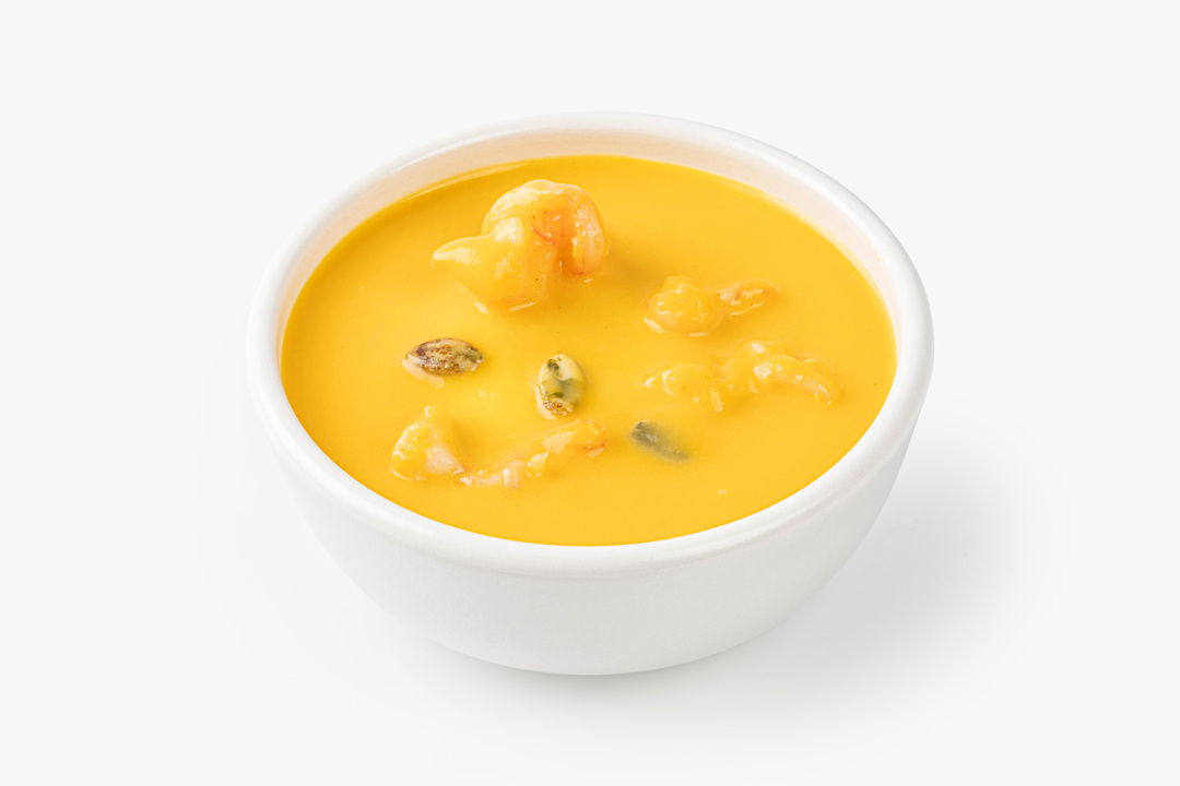 

Крем-суп ВкусВилл с тыквой и жареными креветками 270 г