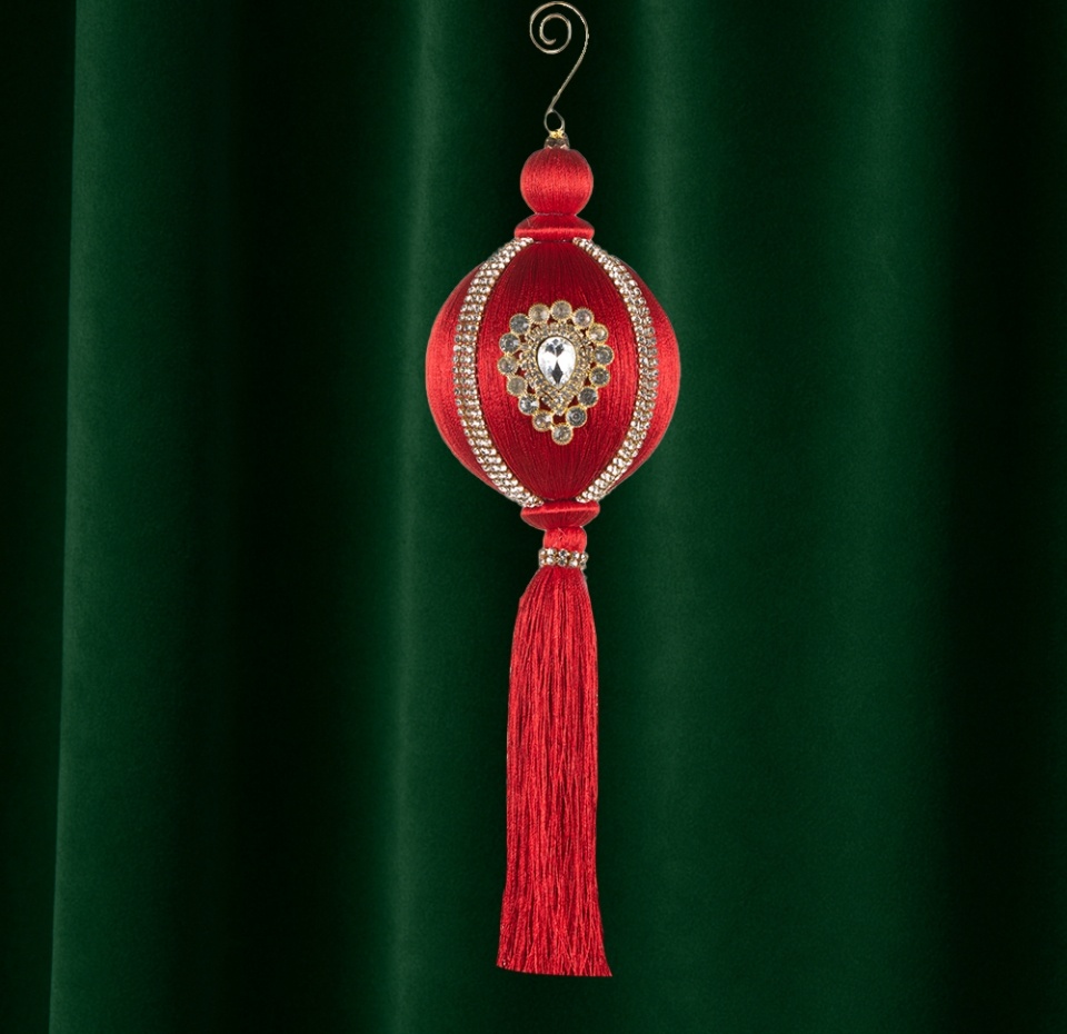 

Игрушка для елки Goodwill Подвеска с кисточкой красно-золотая 30см Бельгия