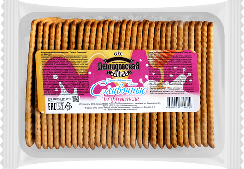 

Галеты Демидовская забава Сливочные на фруктозе 250 г