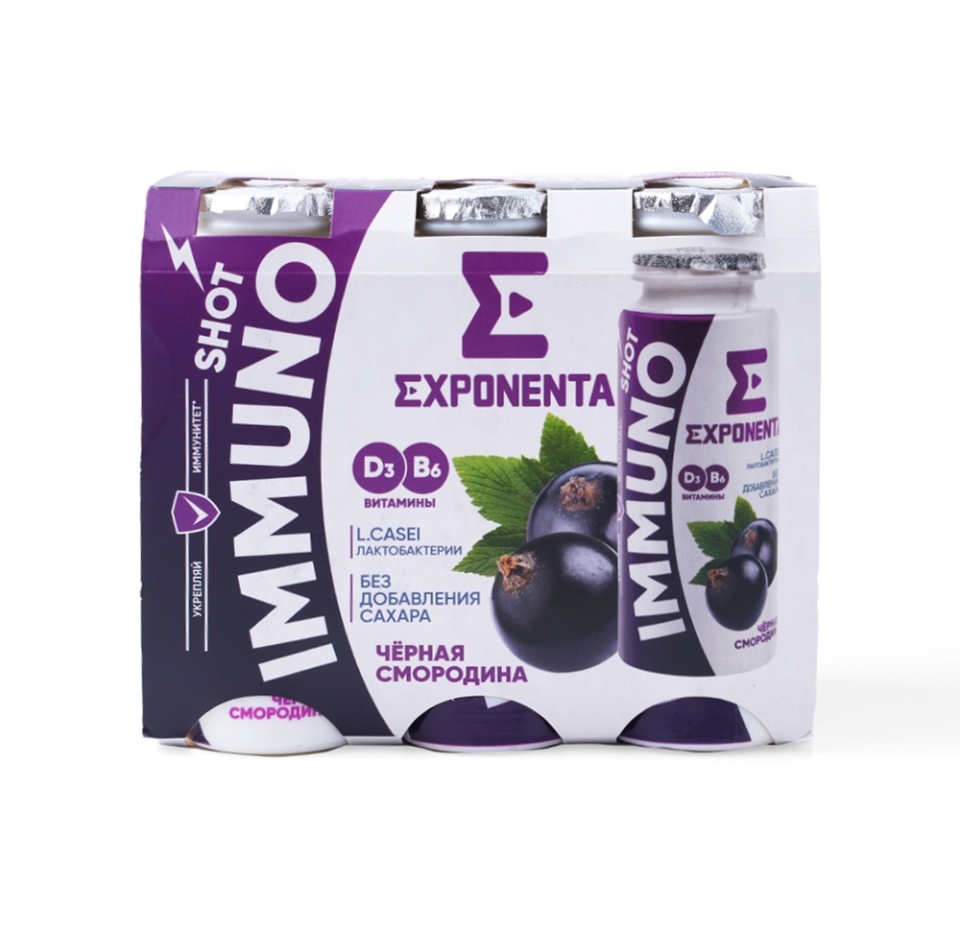 

Продукт кисломолочный Exponenta Immuno Shot черная смородина 2.5% 100 мл