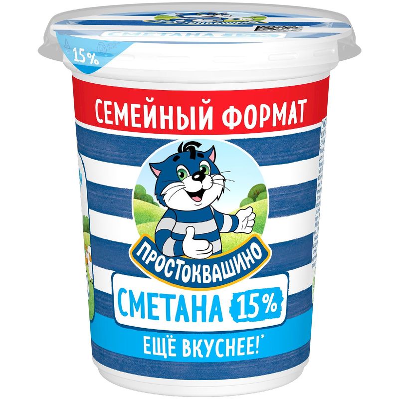 

Сметана Простоквашино 15% 390 г