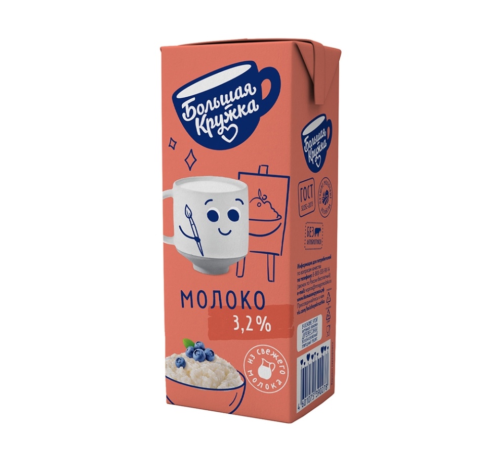

Молоко Большая Кружка ультрапастеризованное 3.2% 200 мл