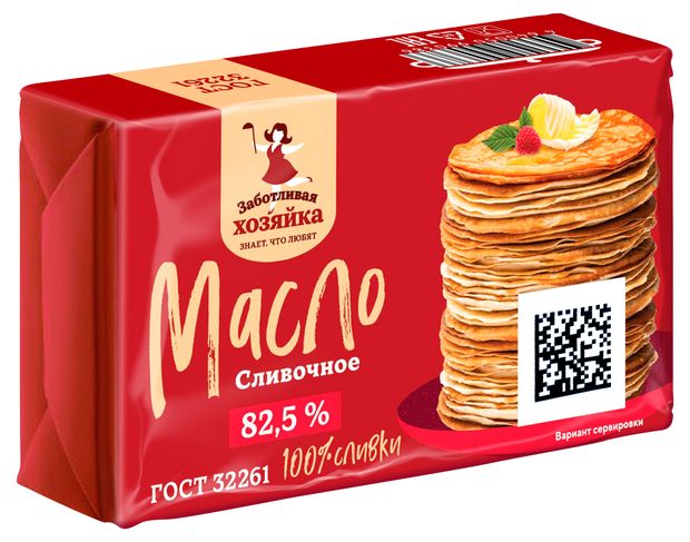 

Масло сливочное ЗАБОТЛИВАЯ ХОЗЯЙКА Традиционное 82,5%, без змж