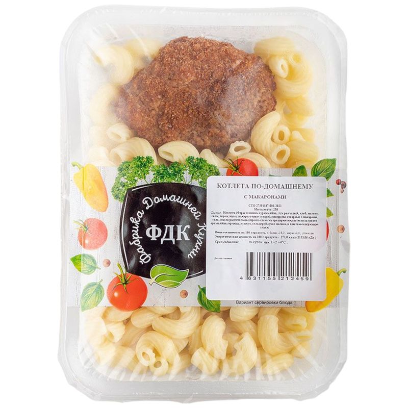 

Котлета Фабрика домашней кухни по-домашнему с макаронами 250 г