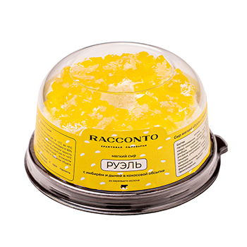 

Сыр мягкий Racconto руэль из коровьего молока с имбирём и дыней в кокосовой обсыпке 55% 120 г