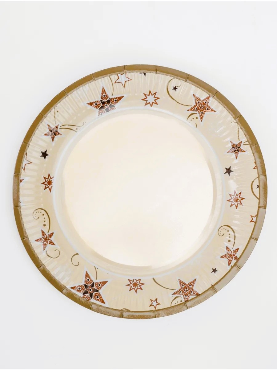 

Тарелка бумажная Bgreen Звезды на ванили 10 шт.