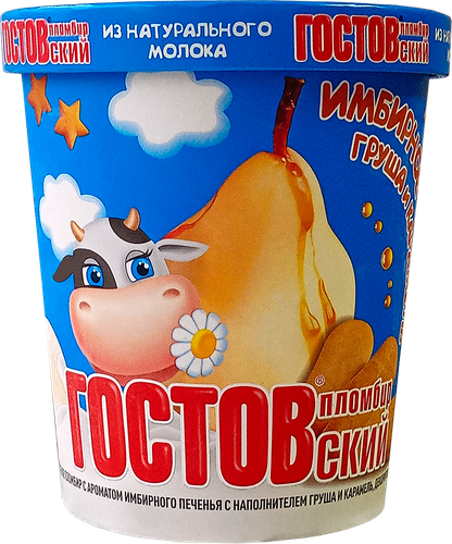 

Мороженое пломбир Гостовский с грушей карамелью и имбирным печеньем 12% 350 г
