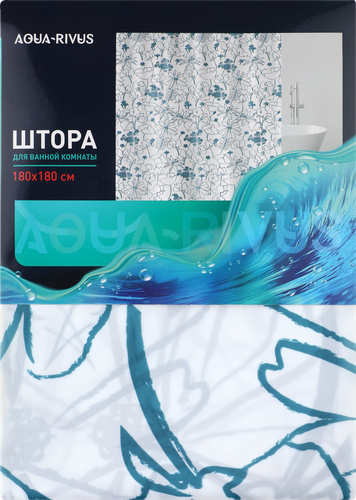 

Штора для ванной Aqua-Rivus Вуаль бело-синяя 180х180 см