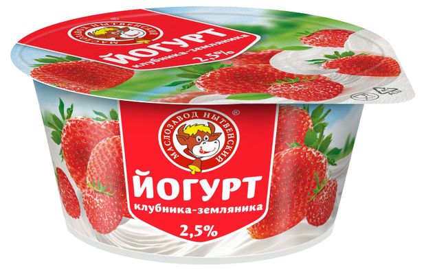 

Йогурт Маслозавод Нытвенский клубника-земляника 2.5% 120 г