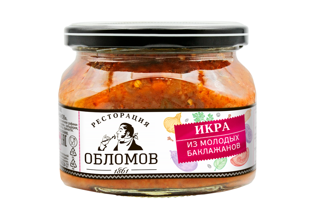 

Икра овощная Ресторация Обломов из молодых баклажанов 320 г