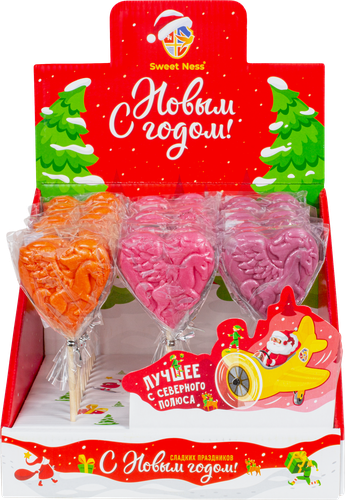 

Карамель леденцовая фигурная Sweet Ness Символ года 2026 на сердце 30 г 1 шт в ассортименте