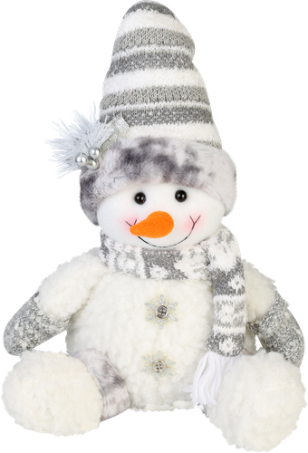 

Фигура новогодняя Homeclub Снеговик сидящий 33см, розовый