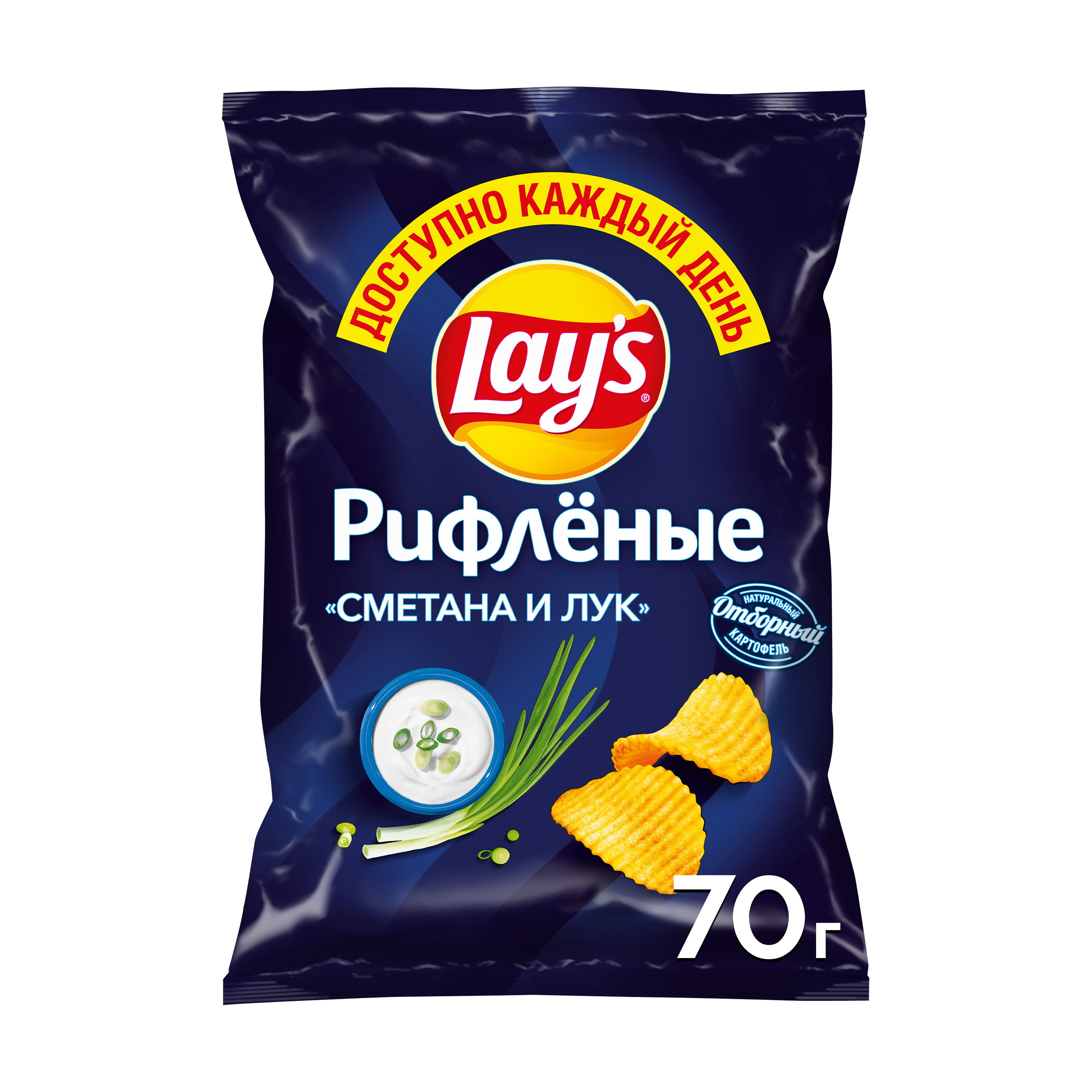 

Картофельные чипсы Lay's Рифленые Сметана и Лук 70 г