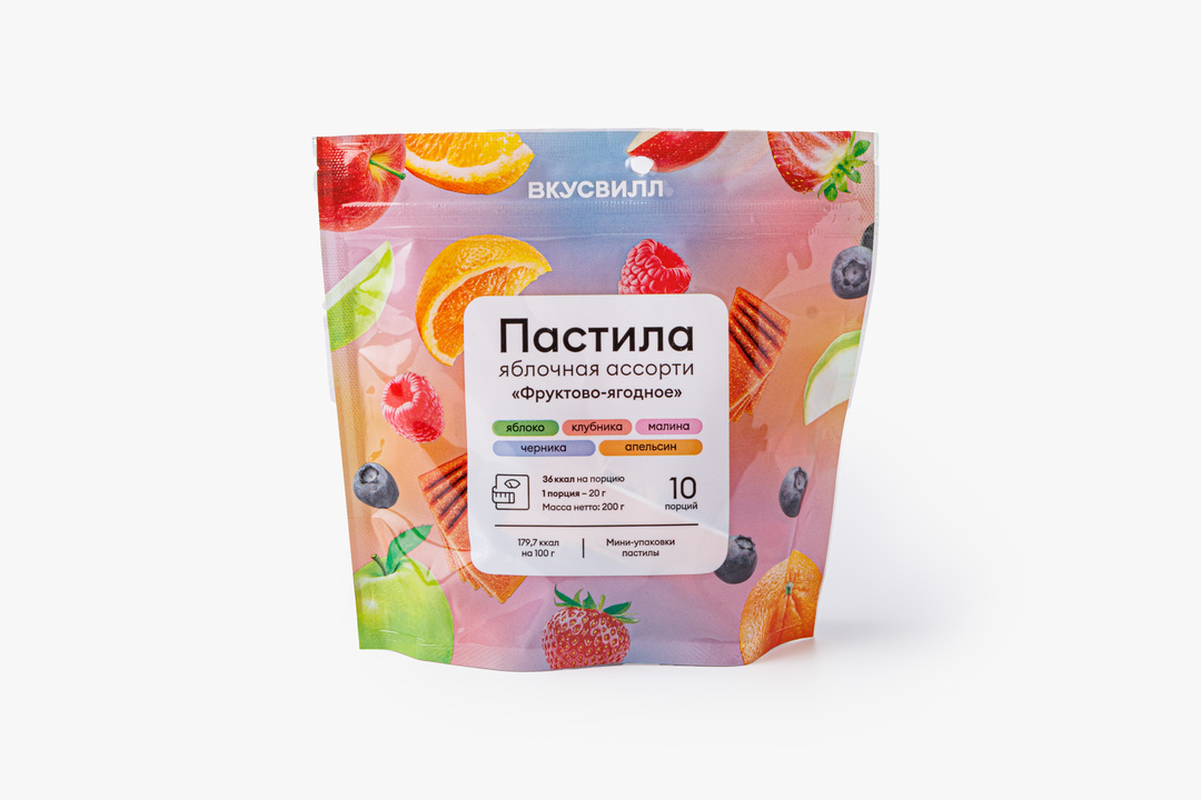 

Ассорти из яблочной пастилы ВкусВилл Фруктово-ягодное 200 г