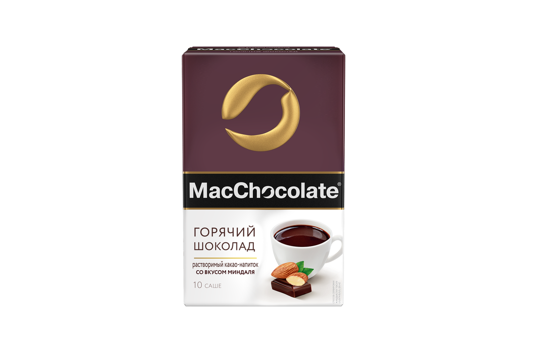

Растворимый Какао-напиток MacChocolate c ароматом миндаля, 10 шт 200 г