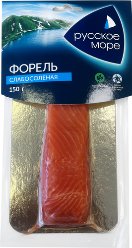 

Форель слабосоленая Русское море филе-кусок 150 г дизайн упаковки в ассортименте
