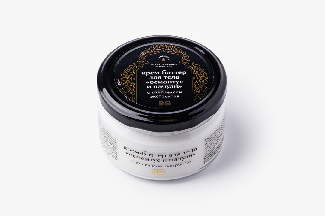 

Крем-баттер для тела ВкусВилл Османтус и пачули с комплексом экстрактов 200 г