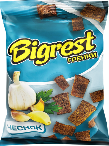 

Гренки Bigrest Чеснок ржано-пшеничные 80 г