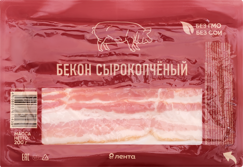 

Бекон сырокопченый ЛЕНТА Классический, нарезка, 200г