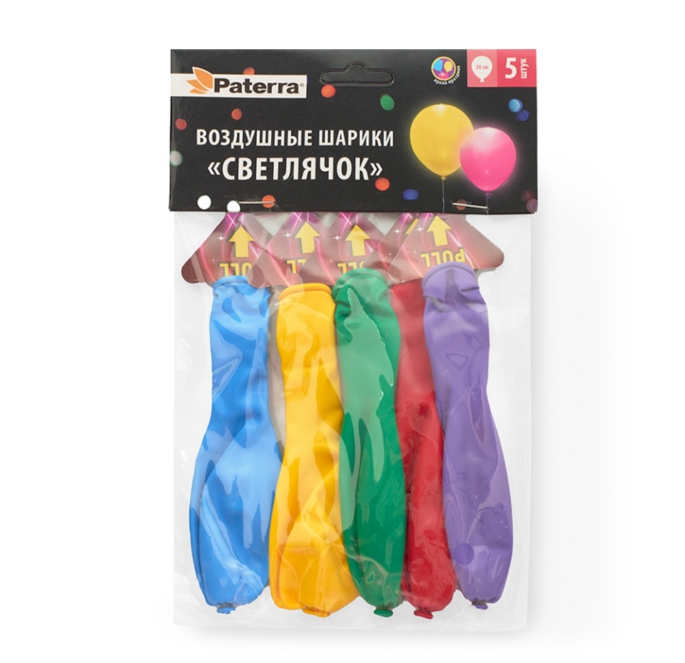 

Воздушные шарики Paterra Светлячок со светодиодом 30 см 5 шт