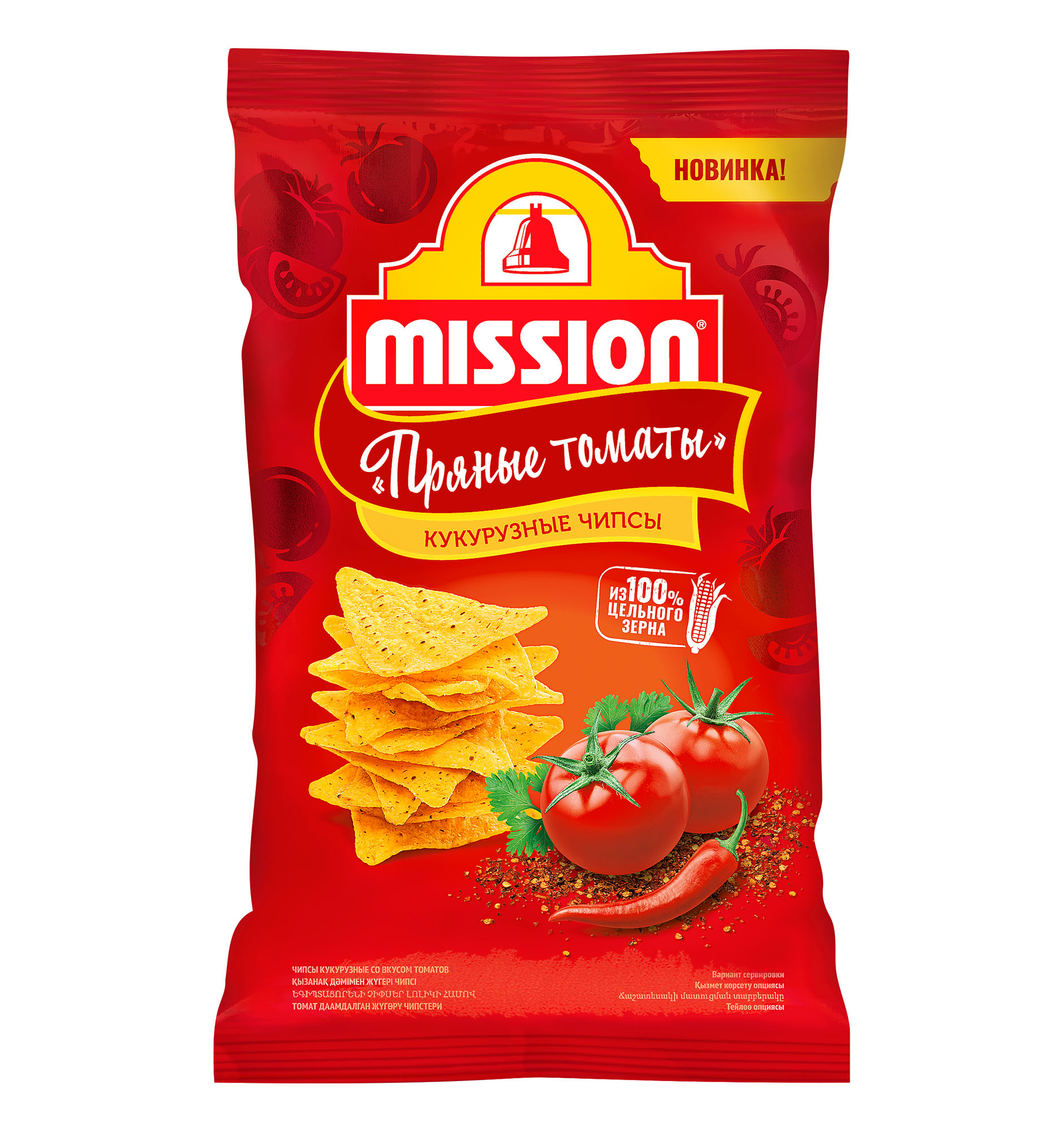 

Чипсы кукурузные Mission Пряные томаты 150 г