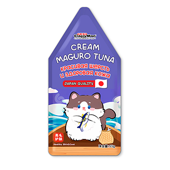 

Лакомство для кошек CattyMan для красивой шерсти и здоровой кожи крем-мусс тунец магуро 55 г