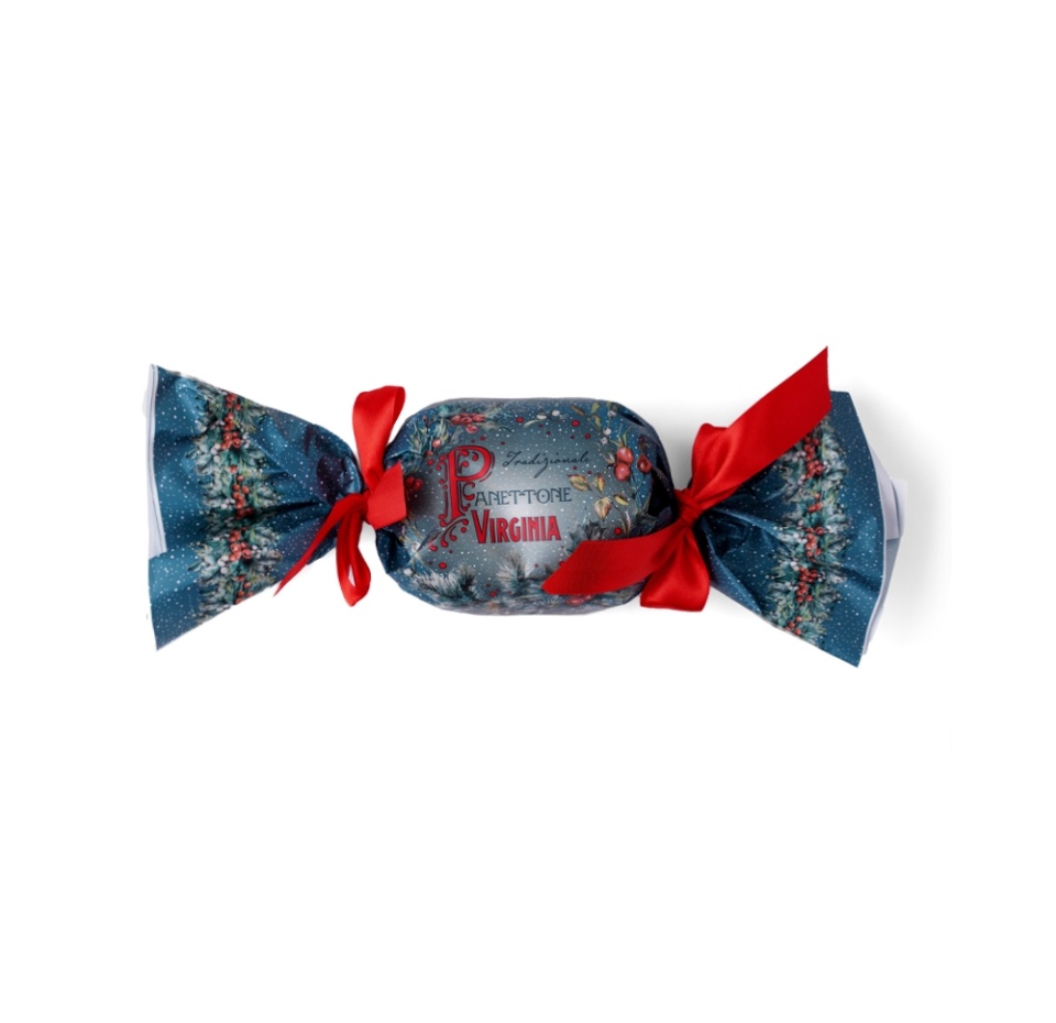 

Кулич Amaretti Virginia классический с изюмом и цукатами в подарочной рождественской упаковк "Конфета" 100г, Италия