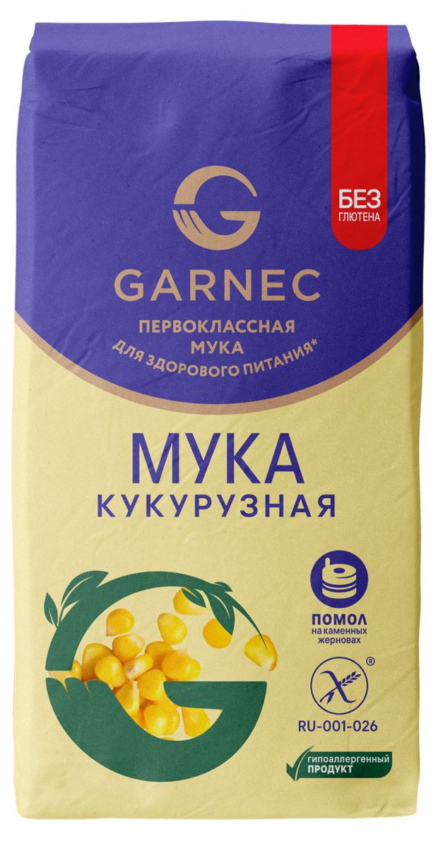 

Мука Гарнец кукурузная без глютена 500 г