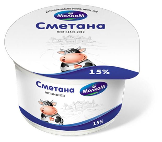 

Сметана МолкоМ 15% 200 г