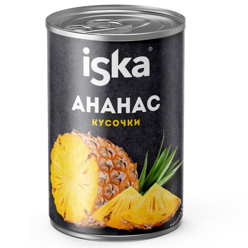

Ананасы кусочками Iska в легком сиропе 580 мл
