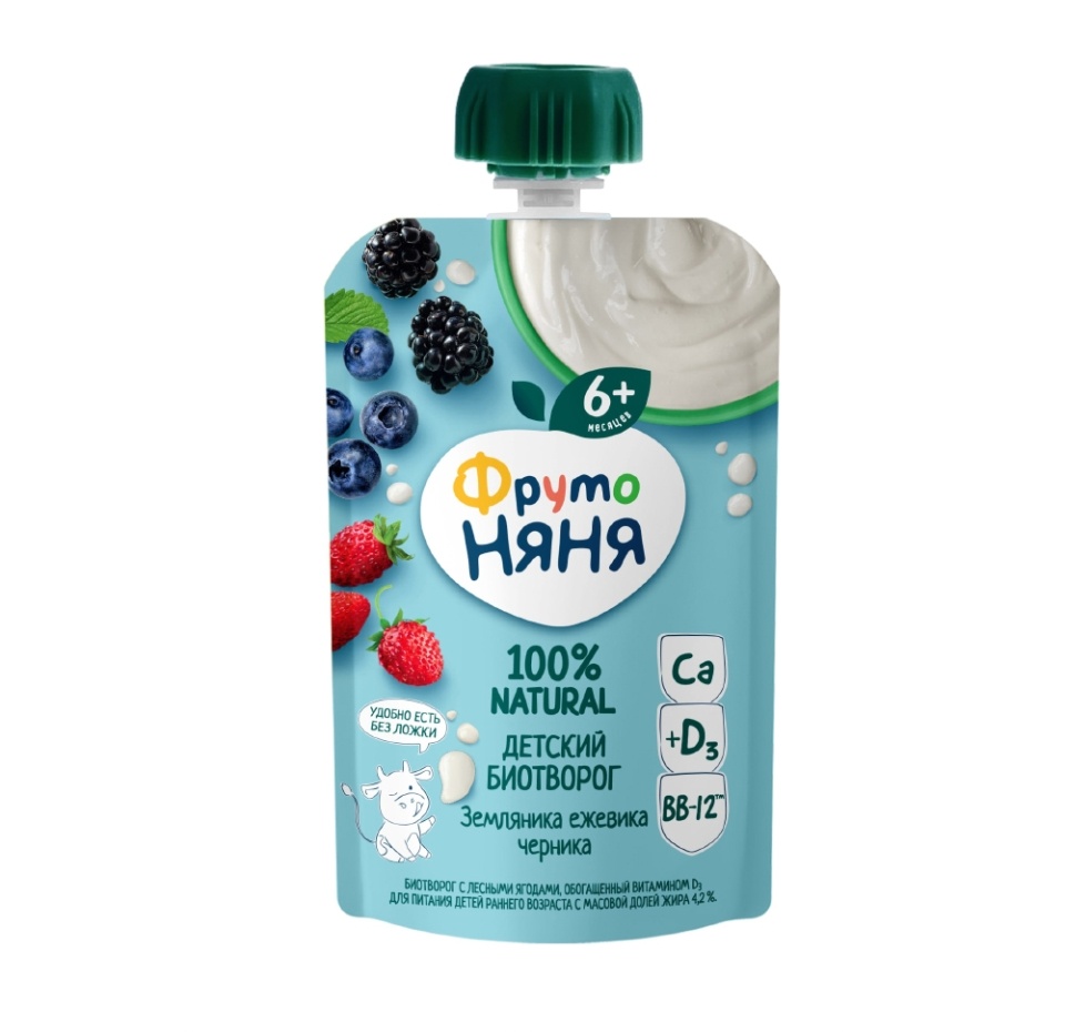 

Биотворог ФрутоНяня лесные ягоды 4.2% с 6месяцев 90 г