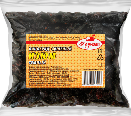 

Изюм ФРУНАТ Джамбо темный, без косточки, 130г