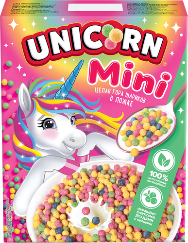 

Готовый завтрак Unicorn Мини-шарики с клубникой и яблоком 195 г