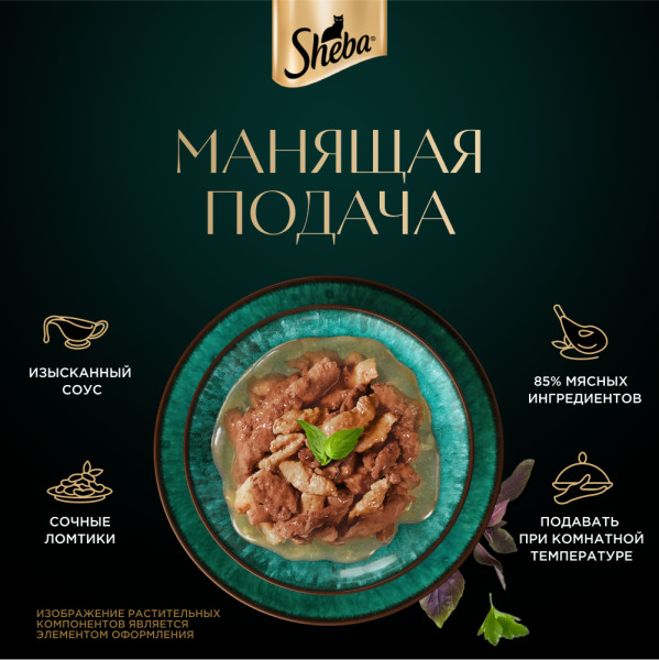 

Влажный корм для кошек Sheba Аппетитные ломтики Курица и индейка в соусе 75 г