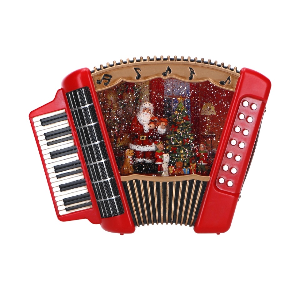 

Сувенир Timstor Аккордеон с Сантой с наполнением с подсветкой 19.1см, Бельгия