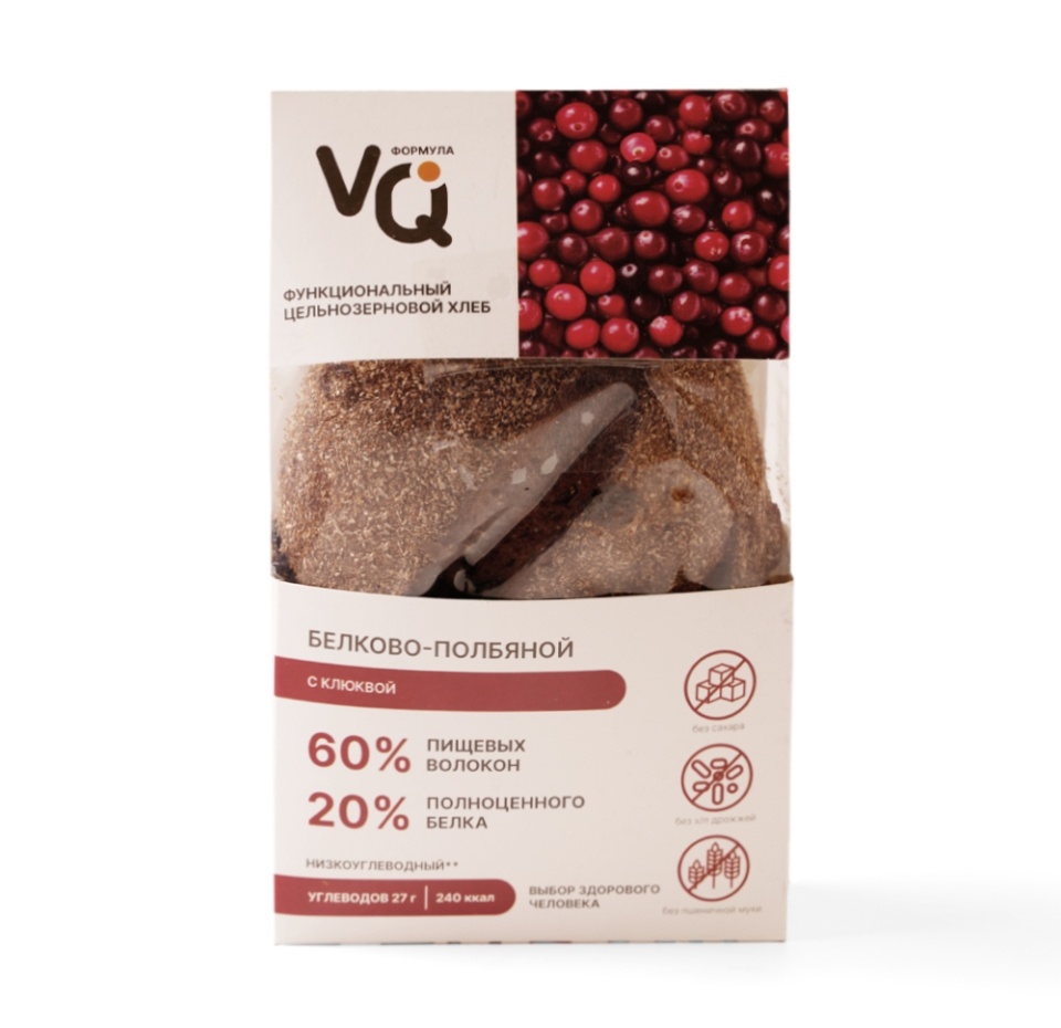 

Хлеб белково-полбяной с клюквой, ZbreadD, 290 г, Россия