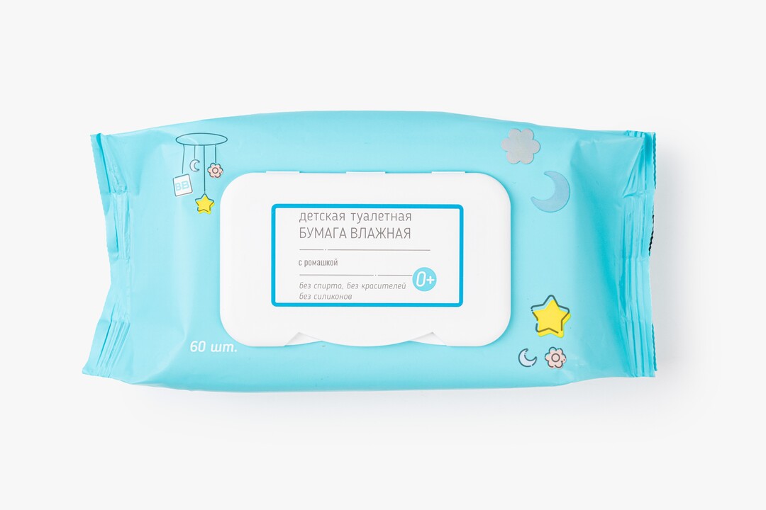 

Туалетная бумага влажная с ромашкой, 60 шт