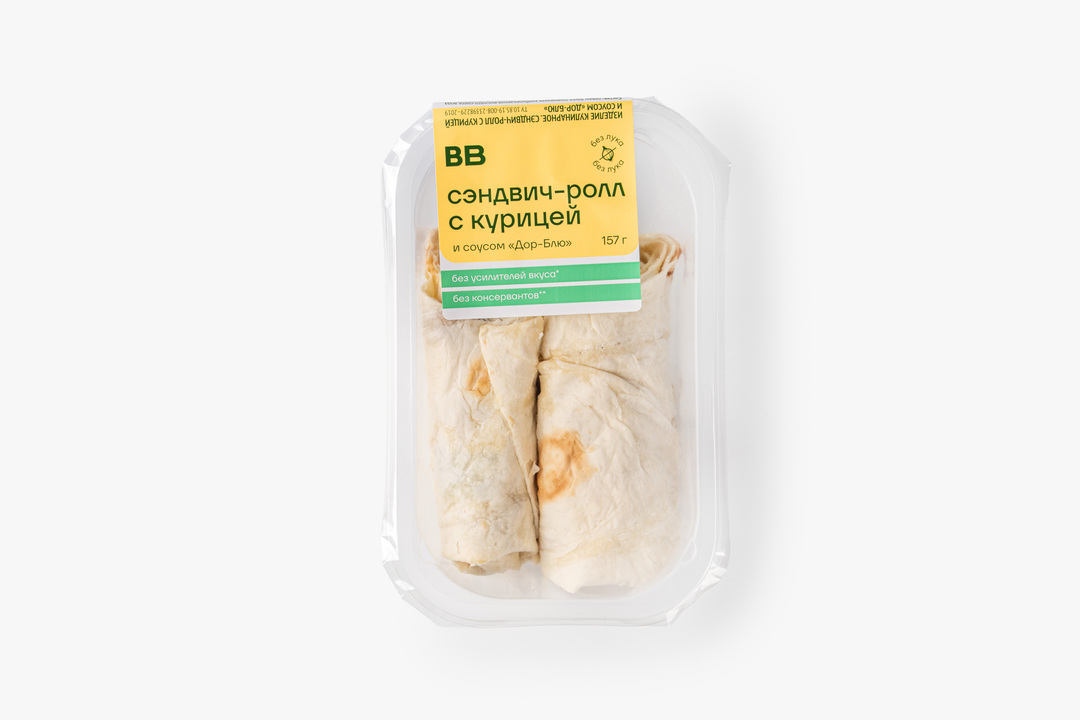 

Сэндвич ролл Вкусвилл с курицей и соусом Дор-Блю 157 г