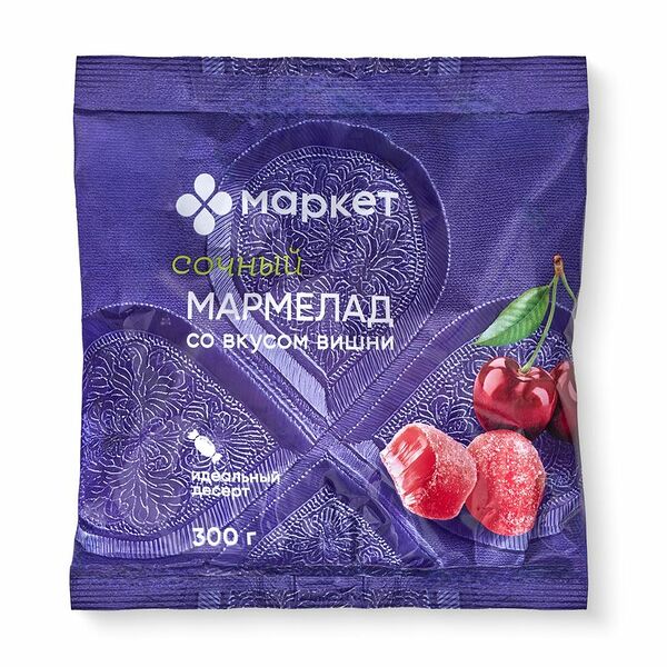 Мармелад МАРКЕТ желейный со вкусом вишни 300г