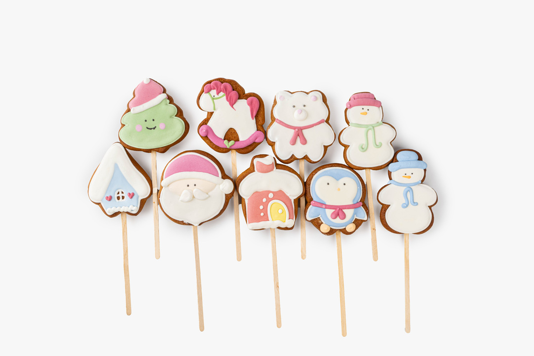 

Пряник имбирный Праздничная коллекция на палочке 45 г 1 шт. дизайн в ассортименте