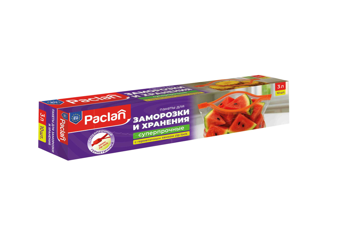 

Пакеты с замком-застёжкой Paclan 27x28 см 3 л 10 шт.