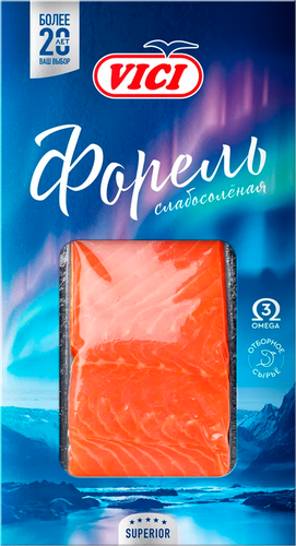 

Форель радужная Vici филе-кусок слабосолёная 150 г