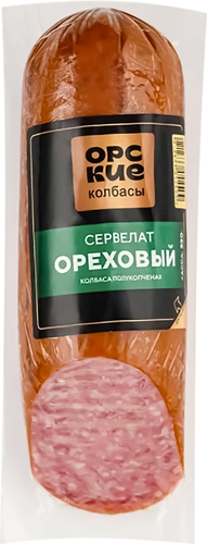 

Колбаса полукопченая Орские Колбасы Сервелат Ореховый 330 г
