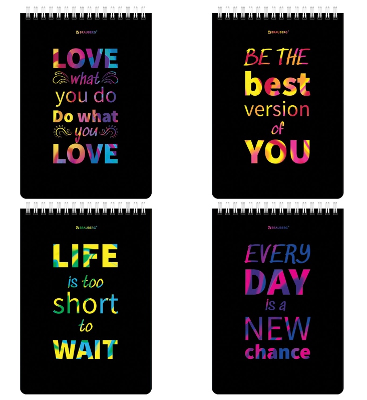 

Блокнот BRAUBERG Motivation, 80 листов, в клетку, 1 шт., в ассортименте